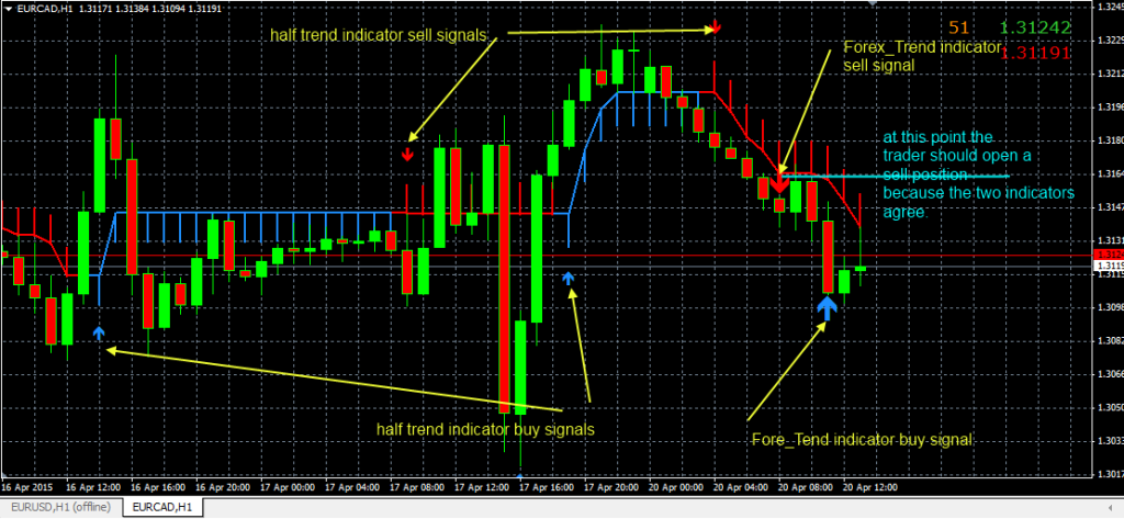 fxcracked.com Forex-Trend-Profit-Indicator-in-combination-with-Half-Trend-indicator